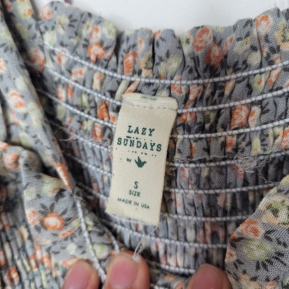 Lazy Sunday By Paper Crane Adjustable Strap Floral Smock Dress Size S - Picture 5 of 10